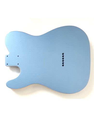 Corps Telecaster Metallic Blue, double binding, vernis gloss