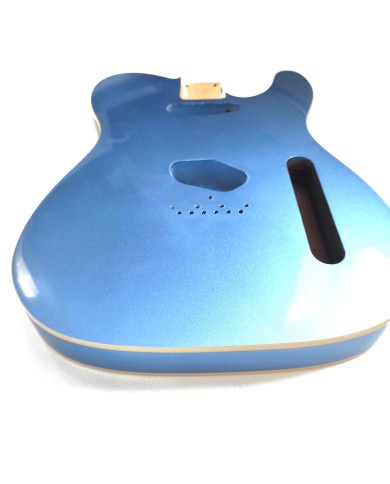 Telecaster Body Metallic Blue, double binding, gloss varnish