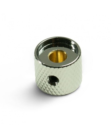 Q-Parts Mini-Dome-Knopf, Chrom und Perlmuttweiß
