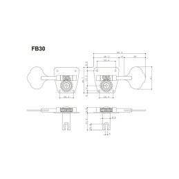 Dimensions des gotoh FB30 4x1 nickel vieilli