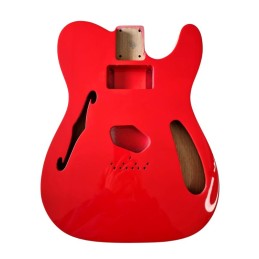 Corps Telecaster Thinline Fiesta Red et double binding crème