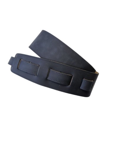 Details zum Duesenberg-Gurt aus schwarzem Leder