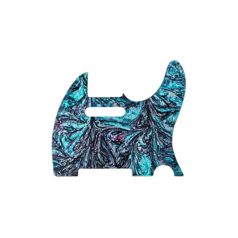 Pickguard Telecaster 8 trous, en résine vert et violine- Guyker