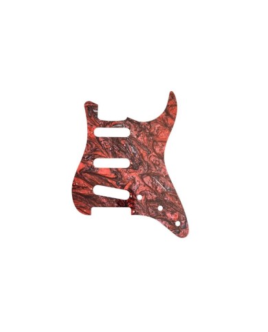 Pickguard für Stratocaster SSS, 11 Löcher, marmoriert rot-Guyker