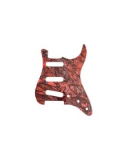 Stratocaster Pickguard, 11 Hole, SSS, Red Marble - Guyker