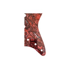 details Stratocaster Pickguard, 11 Hole, SSS, Red Marble - Guyker