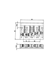 Taille Chevalet de Basse 4 cordes Noir avec Pontets Dorés- Guyker