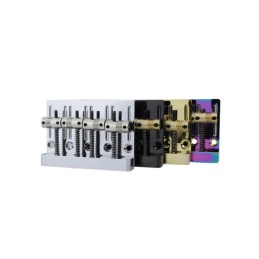 4-String Bass Bridge – Black with Gold Saddles- GUYKER - ALL COLORS