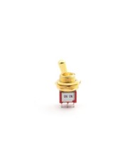 MINI TOGGLE SWITCH ON-ON 12mm THREADED GOLD