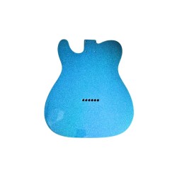 Corps Telecaster Thinline Sparkle Blue et double binding de dos