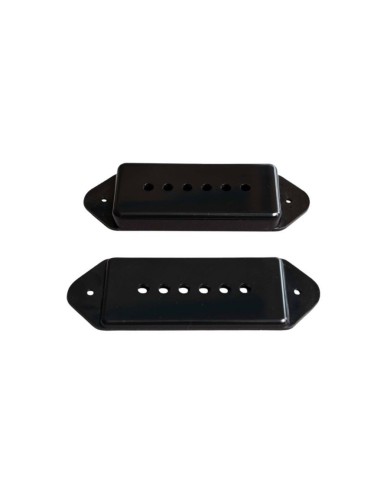 2 versetzte schwarze Dog Ear P90 Pickupkappen