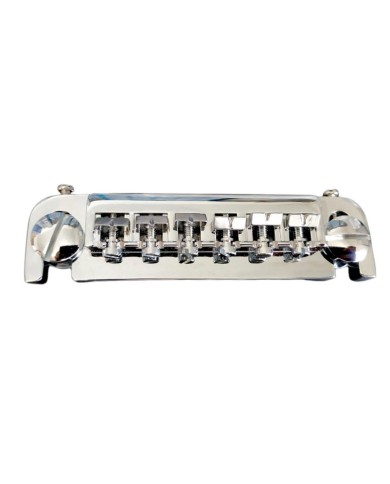 Verchromte Wraparound-Bridge mit Badass-Style Saitenhalter