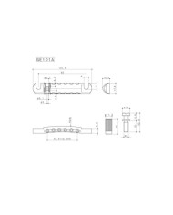 Gotoh Les Paul tailpiece, metric, aluminum nickel