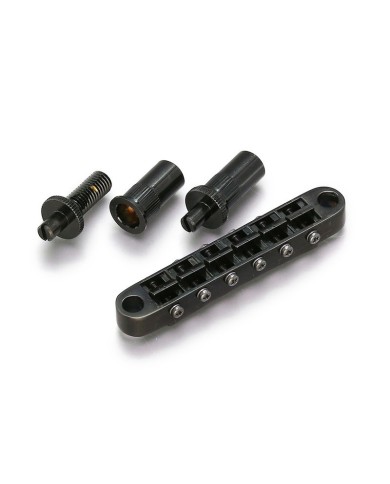 Gotoh Schwarze GE103B-T Nashville Tune-O-Matic-Brücke für LS, SG, ES, metrisch 6,4mm8M