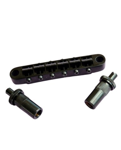 Gotoh Schwarze GE103B-T Nashville Tune-O-Matic-Brücke für LS, SG, ES, metrisch 6,4mm8M