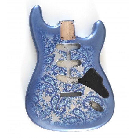 Stratocaster Body Blue Paisley, Alder 3 pieces