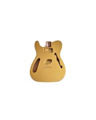 Left-handed Thinline Telecaster body, Gold Top, single black binding