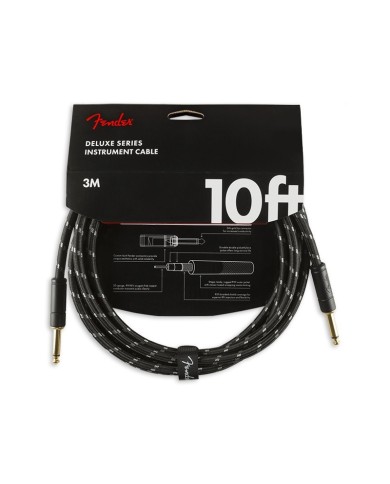 Fender Deluxe Series Instrumentenkabel gerade (3m) schwarzes Tweed
