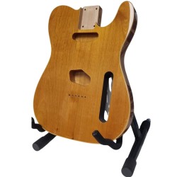 Corps Telecaster Aulne 3 pièces, finition bois naturel double binding,