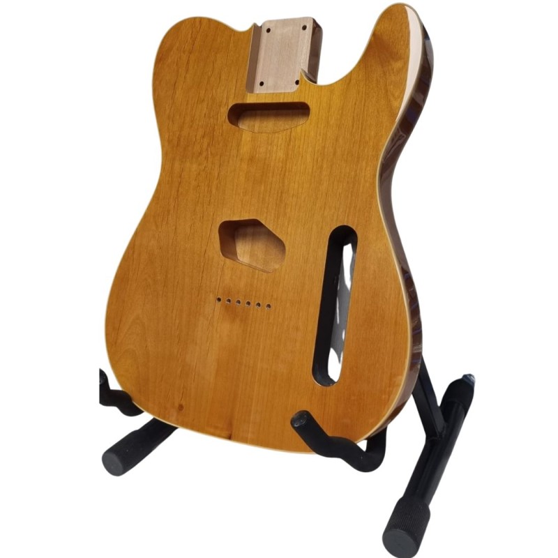 Corps Telecaster Aulne 3 pièces, finition bois naturel double binding,
