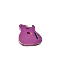 Corps Telecaster Sparkle Violet, double binding, Aulne 3 pièces