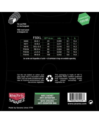 E-GITARRENSAITEN EXTRALIGHT 009-042 SAVAREZ FOCUS