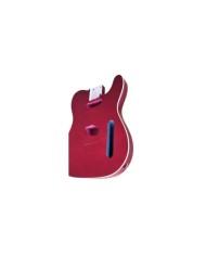 Corps Telecaster  Metallic Red et double binding, Aulne 3 pièces