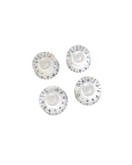 4 Speed Knob Knöpfe im Gibson LP SG Plexi Stil, weißer Hintergrund, ohne Bass, metrisch, 18 Splines