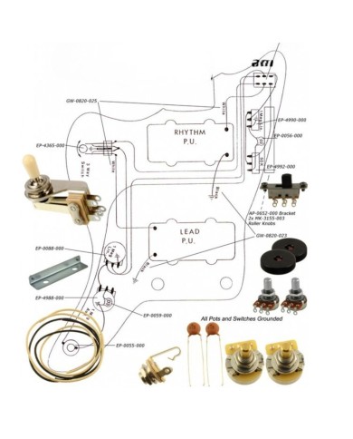 Fender Jazzmaster Komponenten-Kit, USA-Komponenten, unverkabelt