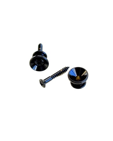 2 Gotoh Gurtpins im schwarzen Stratocaster-Stil