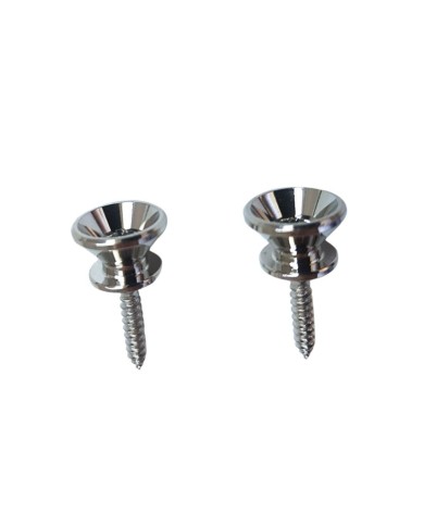 2 Gurtpins im Stratocaster-Stil, Nickel + Schrauben