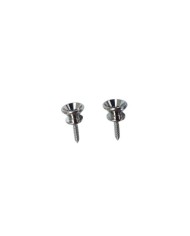 2 Stratocaster Style Nickel Strap Buttons + screws