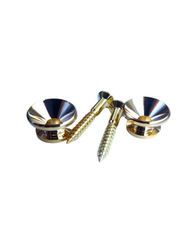 2 Gurtpins Gold im Stratocaster-Stil + Schrauben