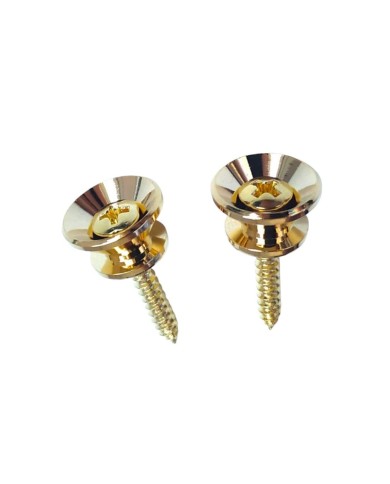 2 Gurtpins Gold im Stratocaster-Stil Typ Gotoh + Schrauben