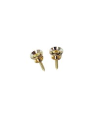 2 Stratocaster Style Gold Strap Buttons Gotoh type + screws