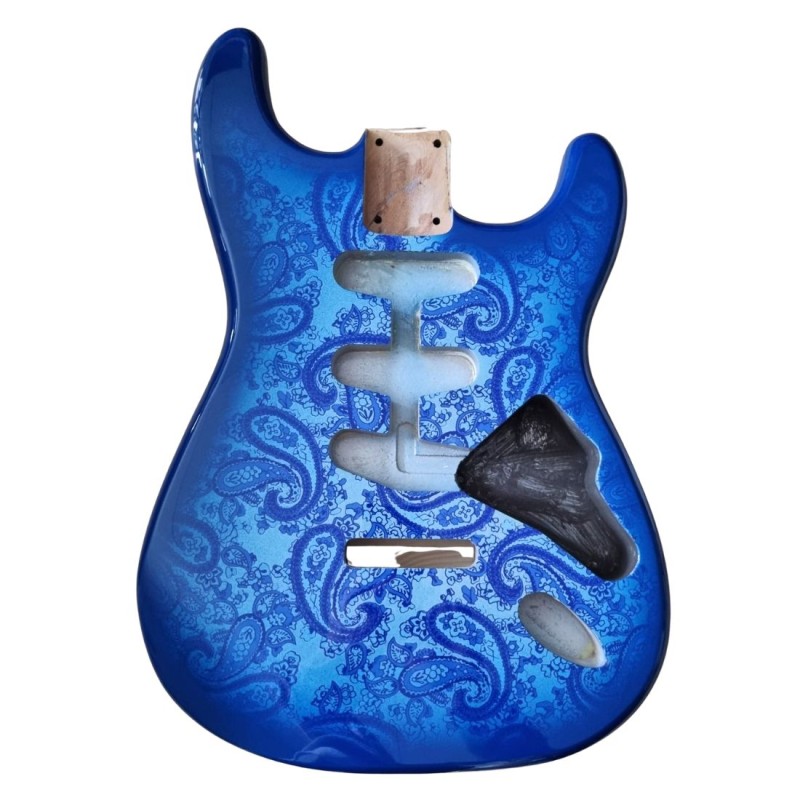 Corps Stratocaster Blue Paisley, Aulne 2 pièces