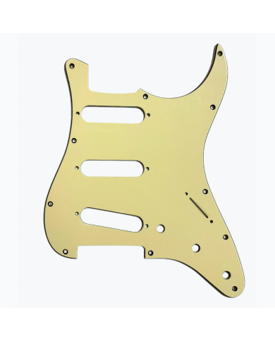 Vintage Cream Schlagbrett SSS Stratocaster, 3-lagig, 11 Löcher
