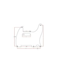Pickguard 3ply Tortoise/blanc/noir pour Telecaster 8 vis