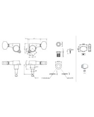 Mécaniques Gotoh SG381 3+3, grand bouton