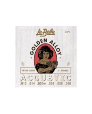 Cordes La Bella Golden Alloy Wound Light pour guitare acoustique
