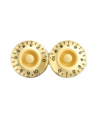 2x Speed Plexi Cream Buttons InchSize 24 splines shaft style Gibson LP SG