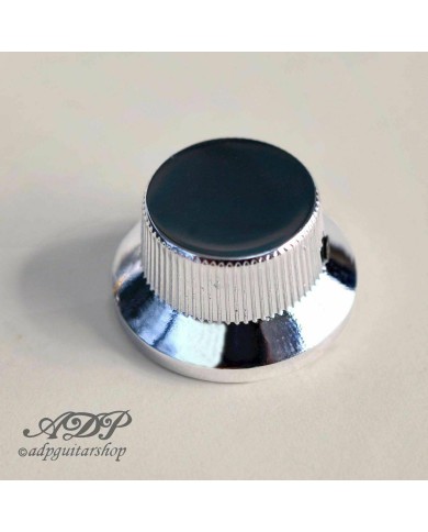 3 Stratocaster-Metallknöpfe mit Hutform, verchromt