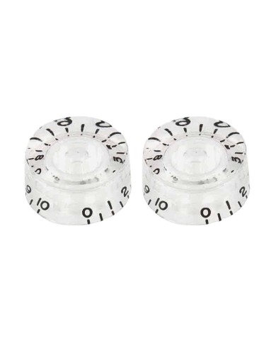 2x Bouton style Speed Knobs Transparents, inchSize 24 splines shaft for Gibson LP SG