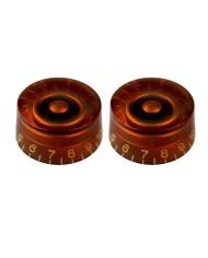 2 Amber Plexi Speed Knobs Engraved, US, 24 splines shaft style Gibson LP SG