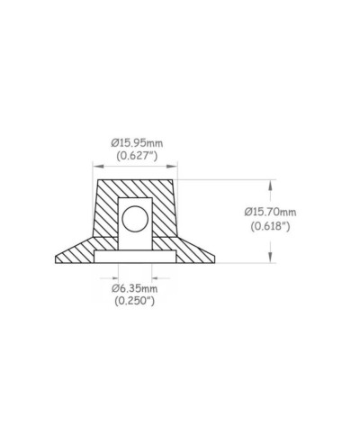 2 x Witch hat tone buttons silver reflector