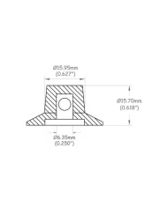 2 x Boutons Tone chapeau de sorcière silver reflector