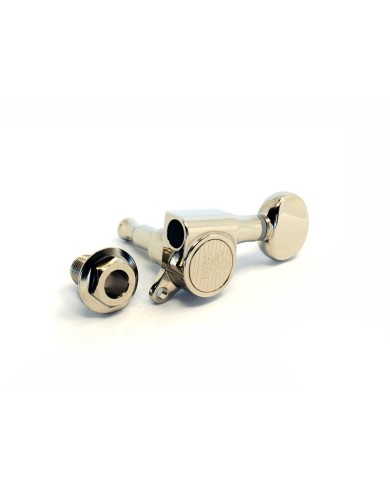 Kluson Nickel 6 in line Tuners, small rond butons, 1:18 MK6LN