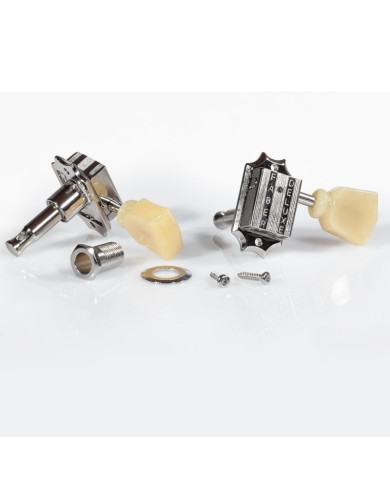 Mécaniques Faber, bouton tulipe, 3+3, nickel glossy