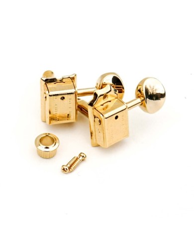 Mécaniques Faber 6 in line, round button, glossy gold