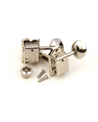 Mécaniques Faber 6 in line, round button, glossy nickel